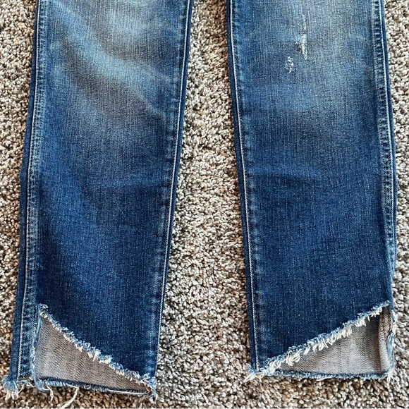 Madewell High Rise Distressed Ankle Skinny Jeans Asymmetrical Hem Women’s 28 - Picture 6 of 17